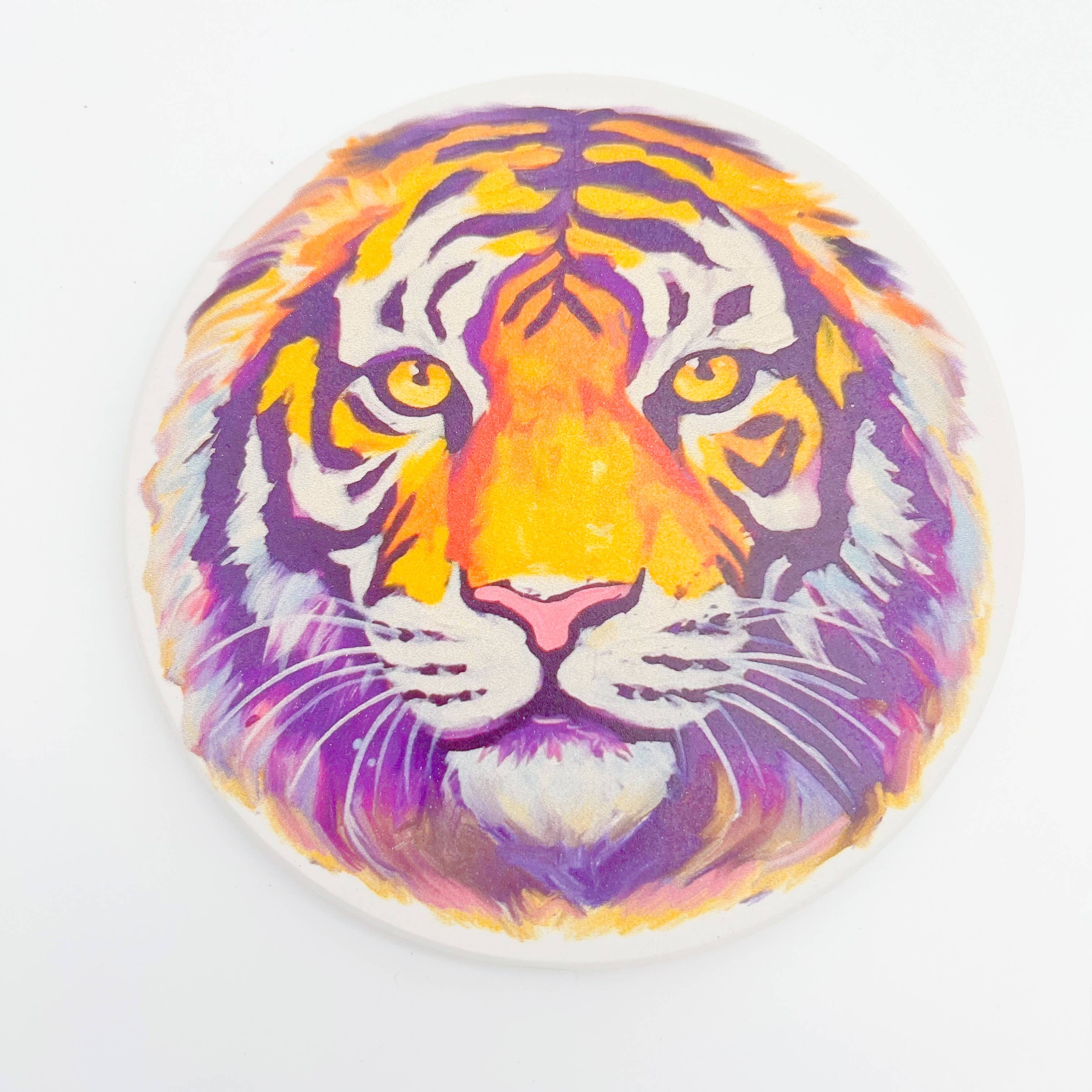 Home Malone - Wholesale Coasters - Purple and Gold Tiger Head Coaster - Louisiana Baton Rouge2
