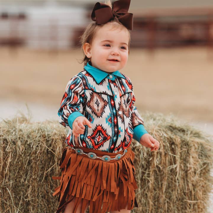 Shea Baby - Wholesale Button Down Shirt - Kids - Aztec Long Sleeve Pearl Snap Shirt