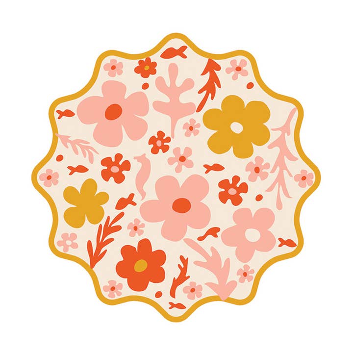 Rigid round table set with flowers D35cm for wholesale by Opjet Paris