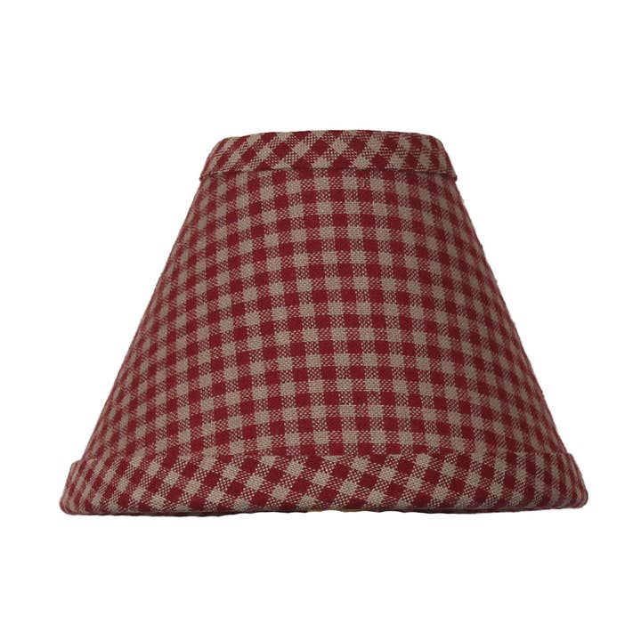 Newbury Gingham Barn Red 6" Shade for wholesale by Home Collections by Raghu