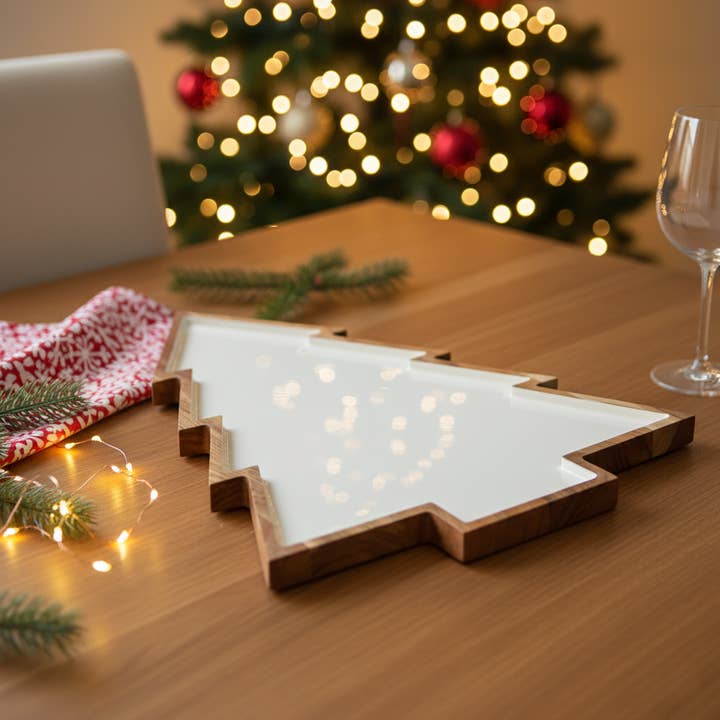 Plato de Esmalte con Árbol Blanco - SM sku#75272 para venta al por mayor de India Handicrafts Inc