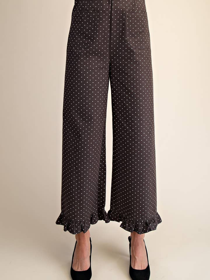 Colette Cropped Ruffled Hem Wide-Leg Pants for wholesale by Glam