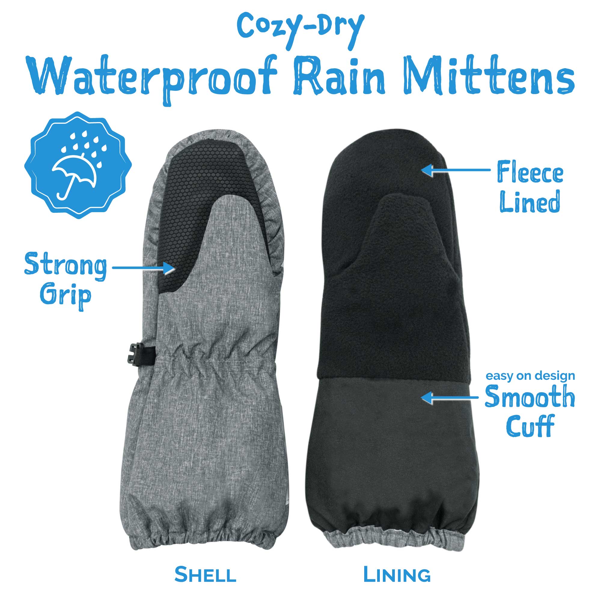 Jan & Jul - Wholesale Mittens - Kids - Lavender | Cozy-Dry Waterproof Rain Mittens5