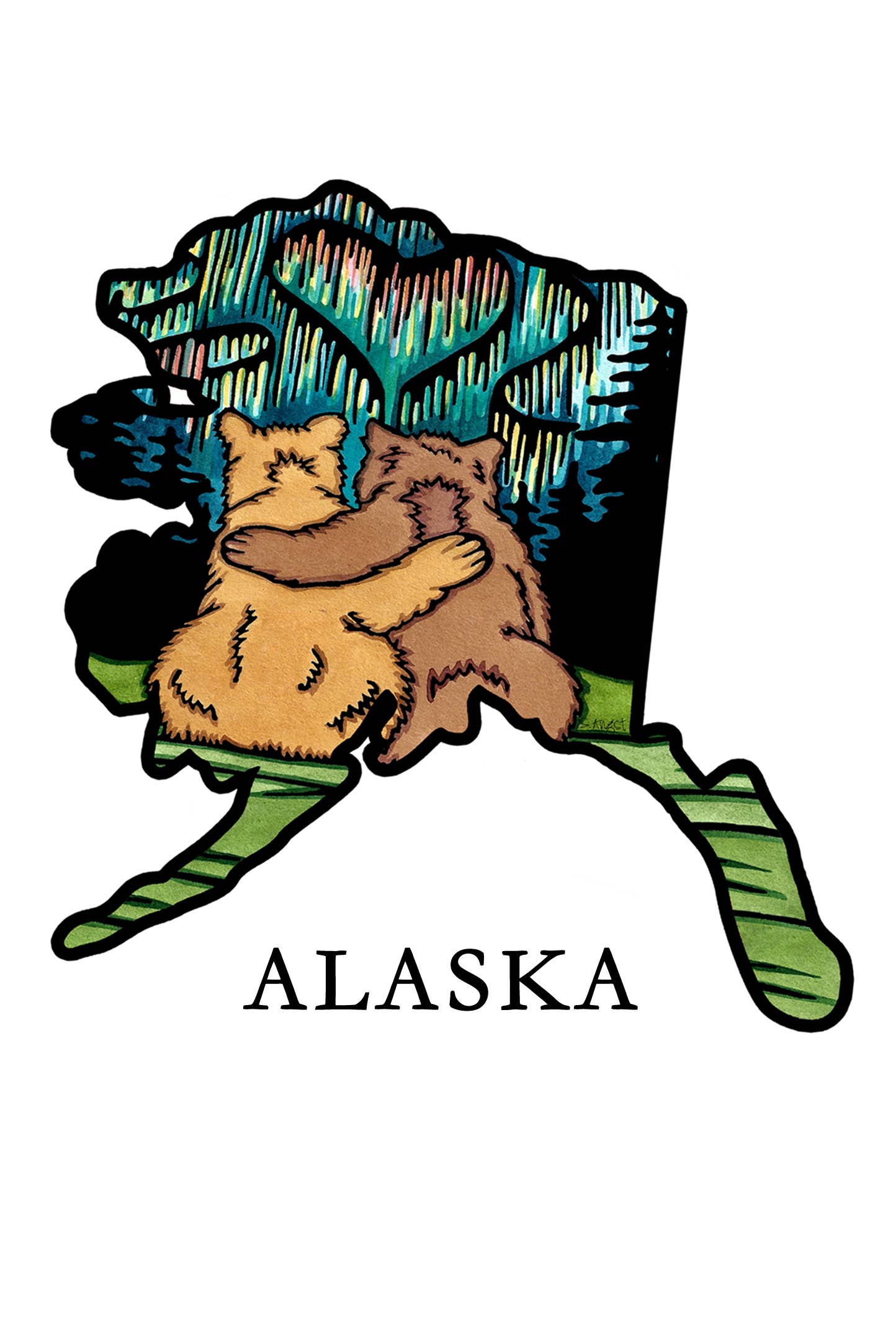 Sarah Angst Art - Wholesale Postcard - Custom Name Dropped State Postcards - Pack of 1002