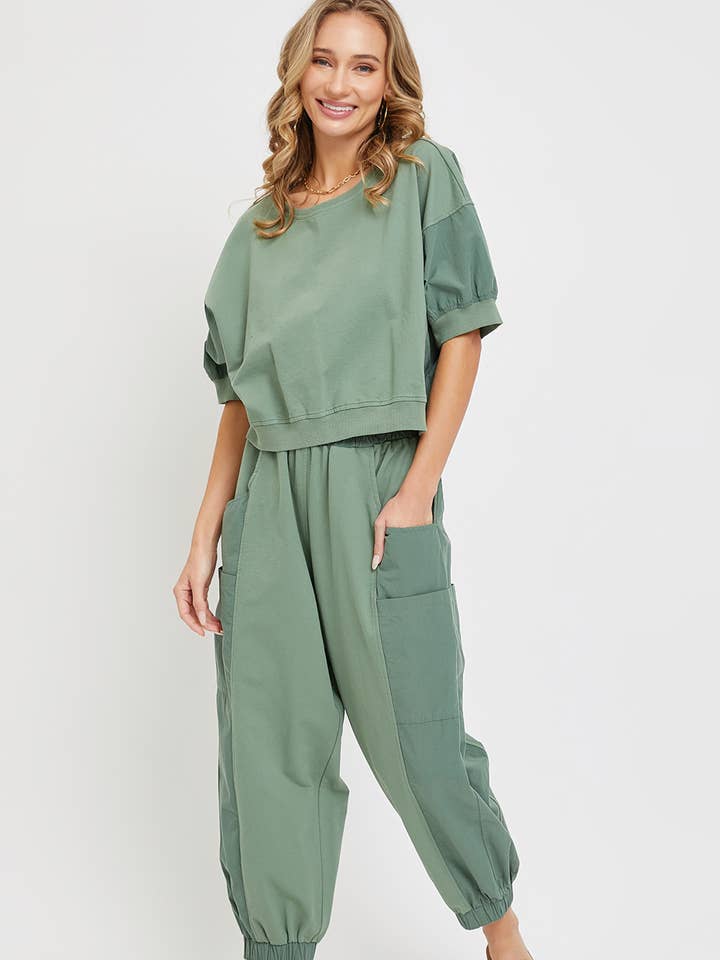 Sweet Lovely by Jen - Wholesale Lounge Sweatpants/Joggers - Women's - CASUAL COMFY WIDE-LEG HARMES JOGGERS0