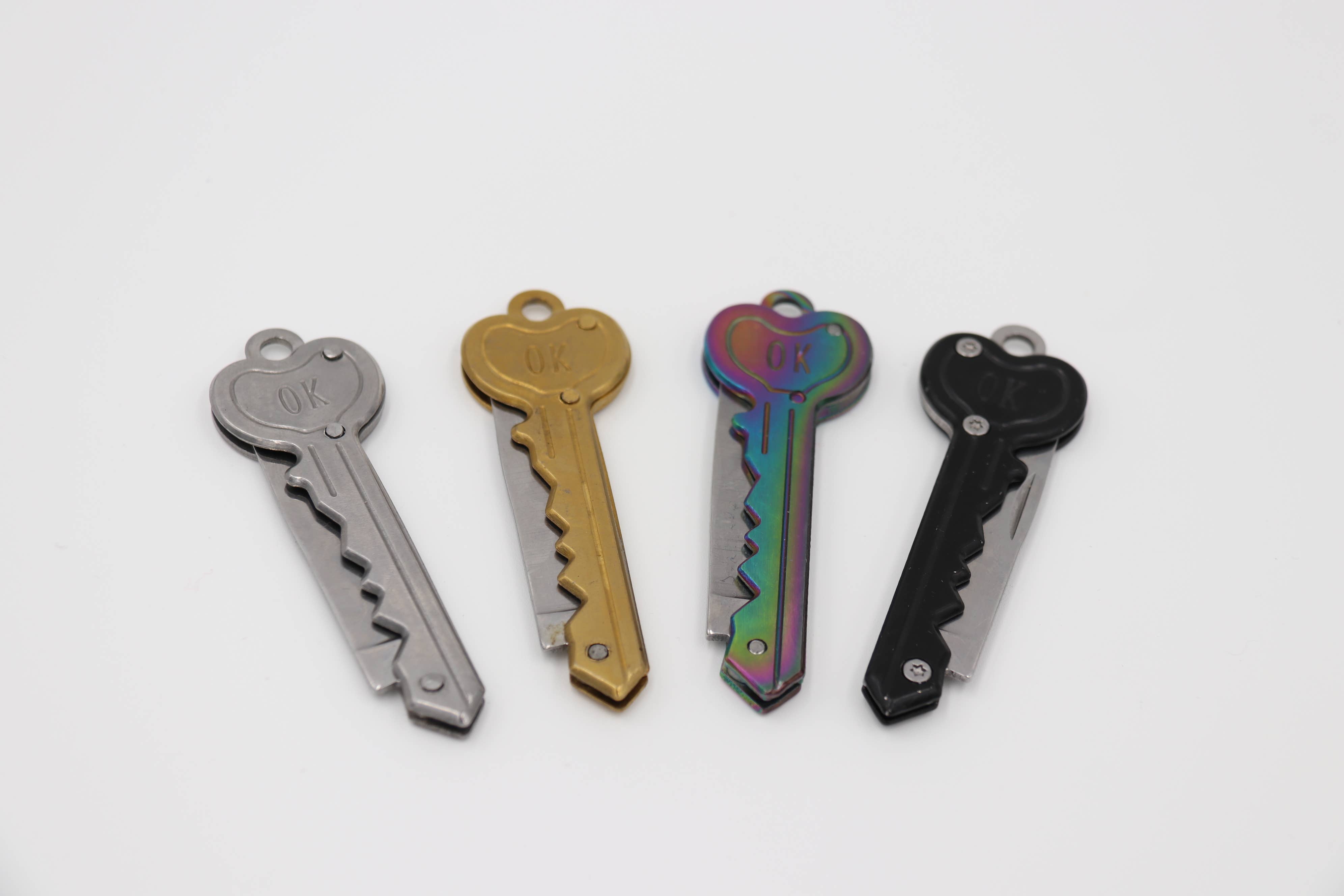 Real Sic - Wholesale Pocket Knife/Holder - Rainbow Knife Keychain – ‘OK’ Utility Pocketknife – 2" Blade10