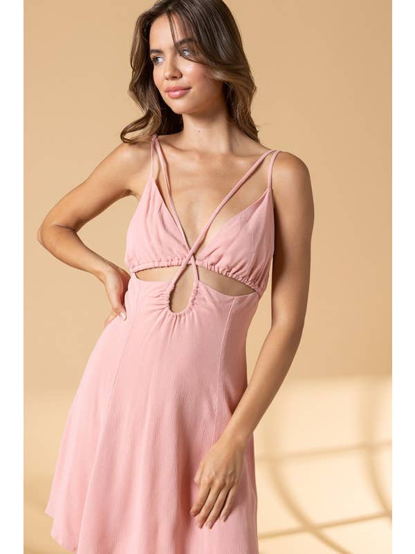 Papermoon - Wholesale Dress - Women's - PD16392 - Violet Cut Out Cross Body Self Tie Mini Dress6