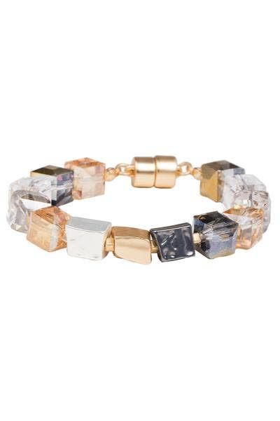 SAACHI - Wholesale Beaded Bracelet - Faceted Bead Stone Bracelet 6