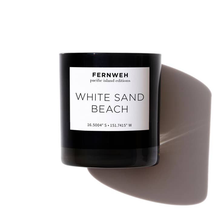 White Sand Beach Scented Soy Luxury Candle - 11oz Glass for wholesale by Fernweh Editions