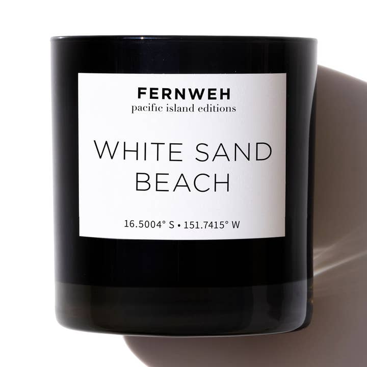 Fernweh Editions - Wholesale Jar/Filled Candle - White Sand Beach Scented Soy Luxury Candle - 11oz Glass0
