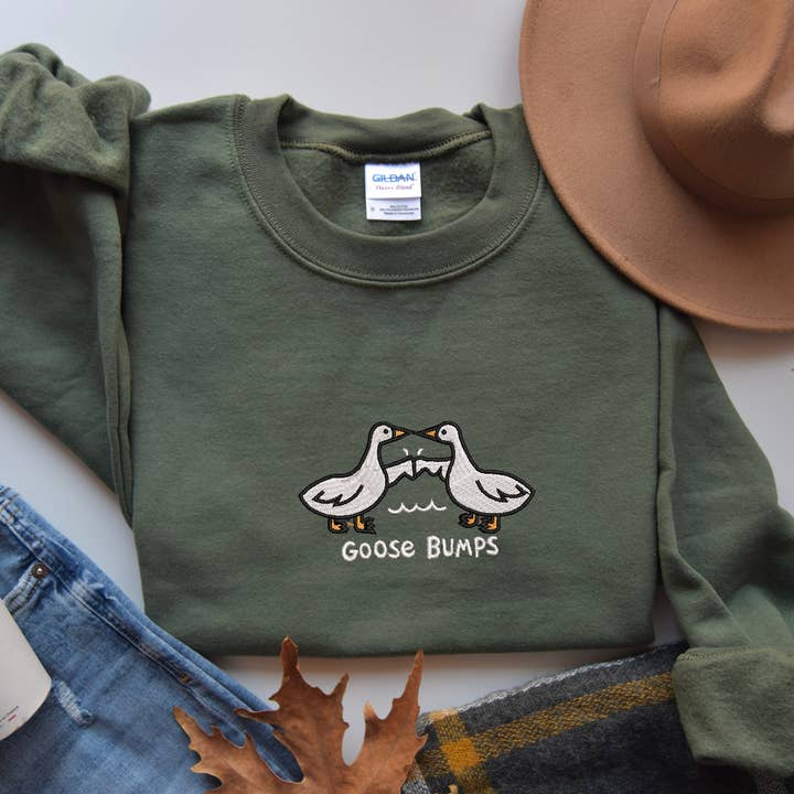 Silly Goose geborduurde ronde hals | Trendy Silly Goose voor wholesale door One Nine