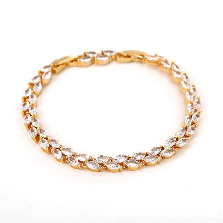Magnolia Gold Tennis Bracelet for wholesale by Harma
