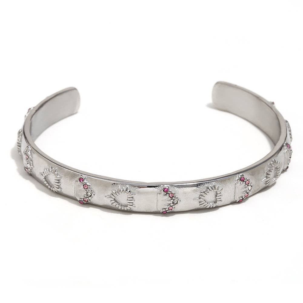 Mio Queena - Vendita all'ingrosso Bracciale a polsino - Bracciale rigido stile tarocchi in acciaio inox placcato oro 18K - FGS/MS9