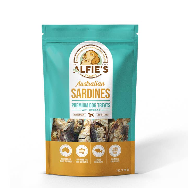 ALFIE'S TREATOS Dried Fish Dog Treats - Sardines for Dogs for wholesale by Alfie's Treatos US