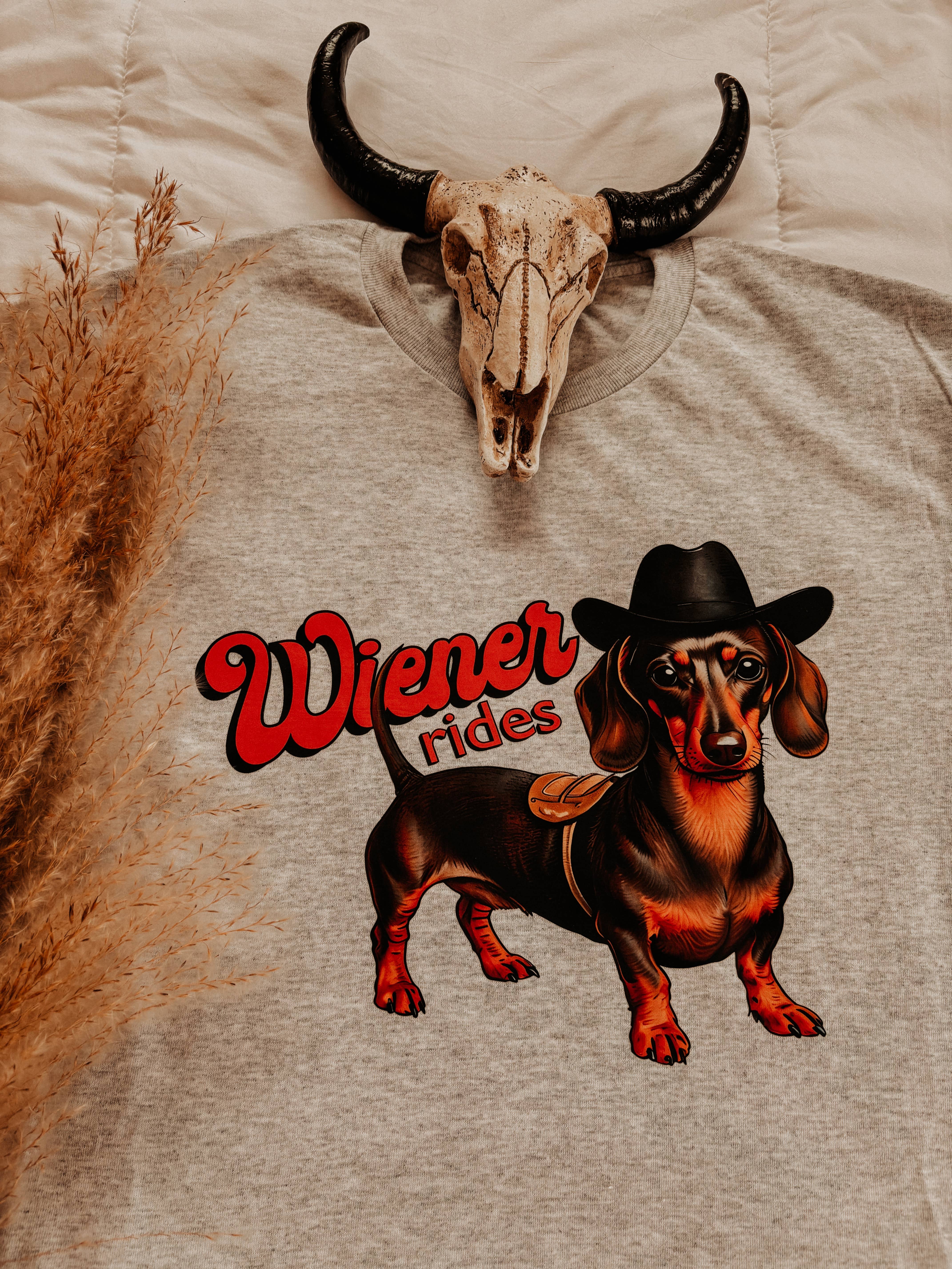 Rustic Runaway LLC - Wholesale T-Shirt (Graphic) - Women's - Weiner Rides Western Graphic Tee 0