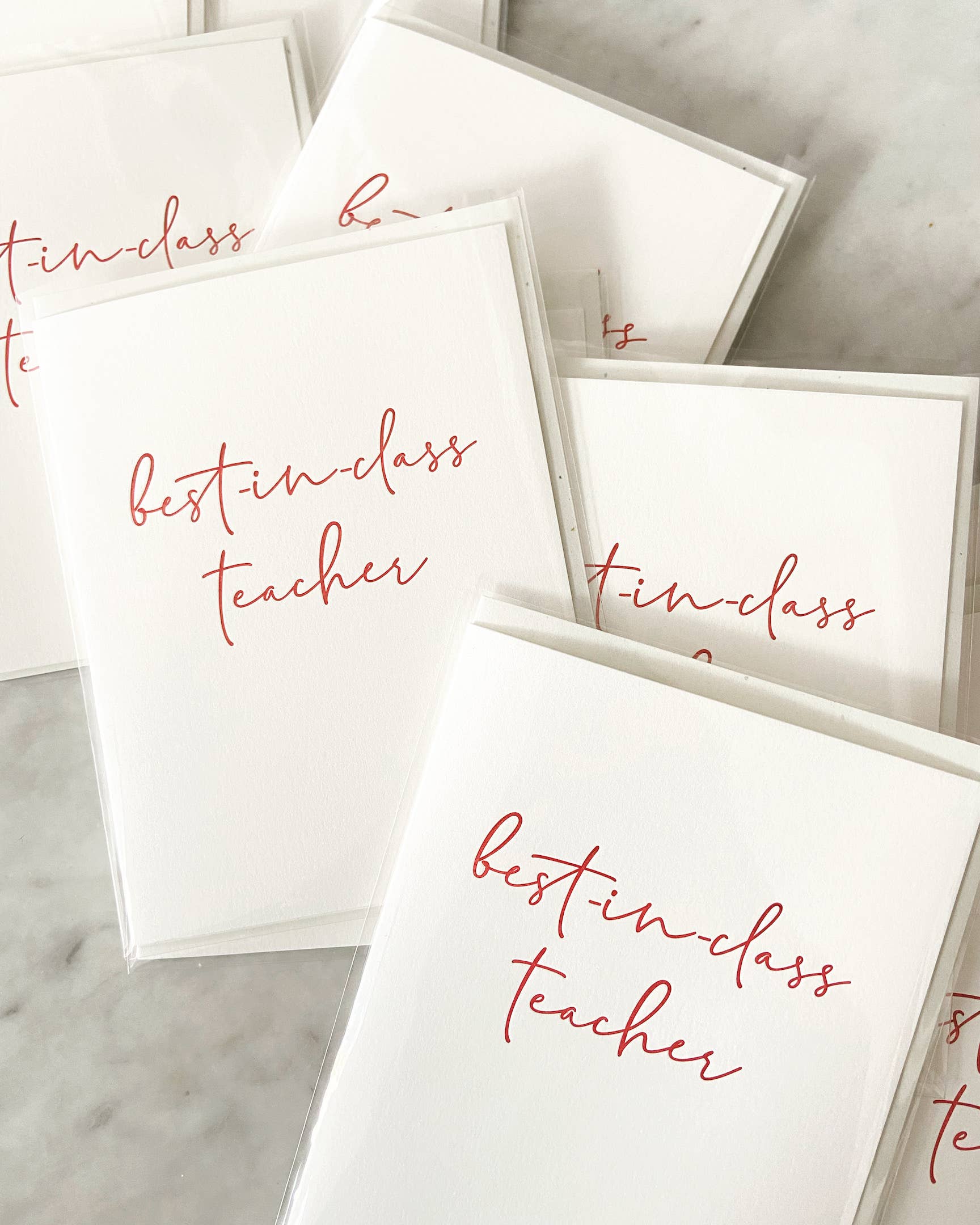 Missive - Vendita all'ingrosso Biglietti di ringraziamento - Biglietto di ringraziamento per insegnanti migliore della categoria - Letterpress1