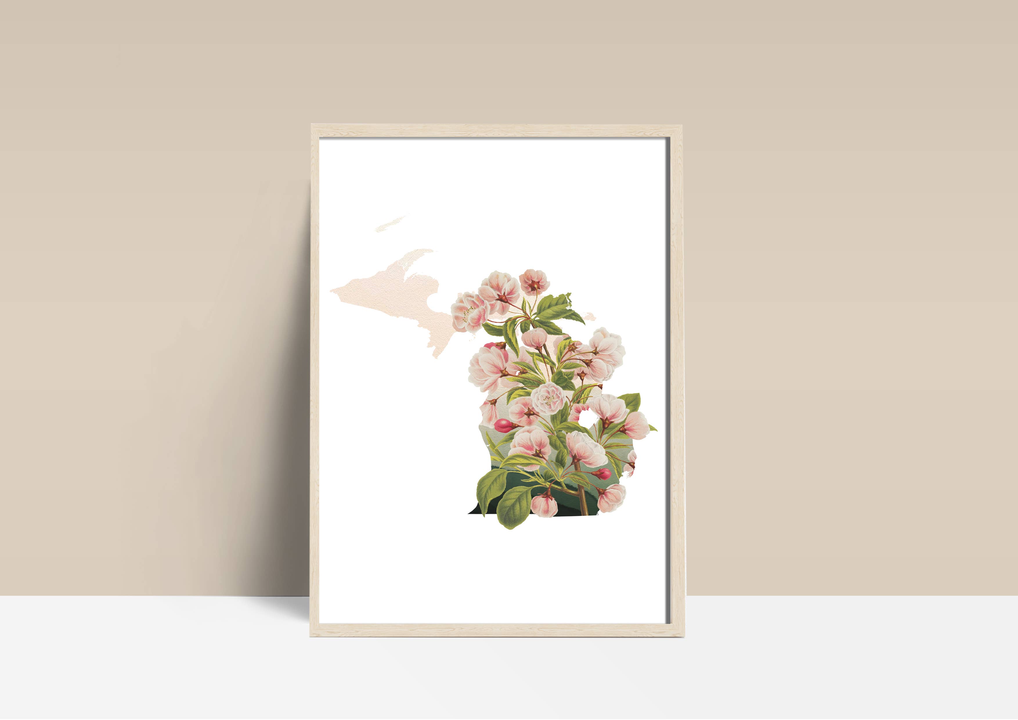 Paperfinch Design – Großhandel Kunstdruck – Kunstdruck Michigan Apfelblüte | Serie der Staatsblumen1