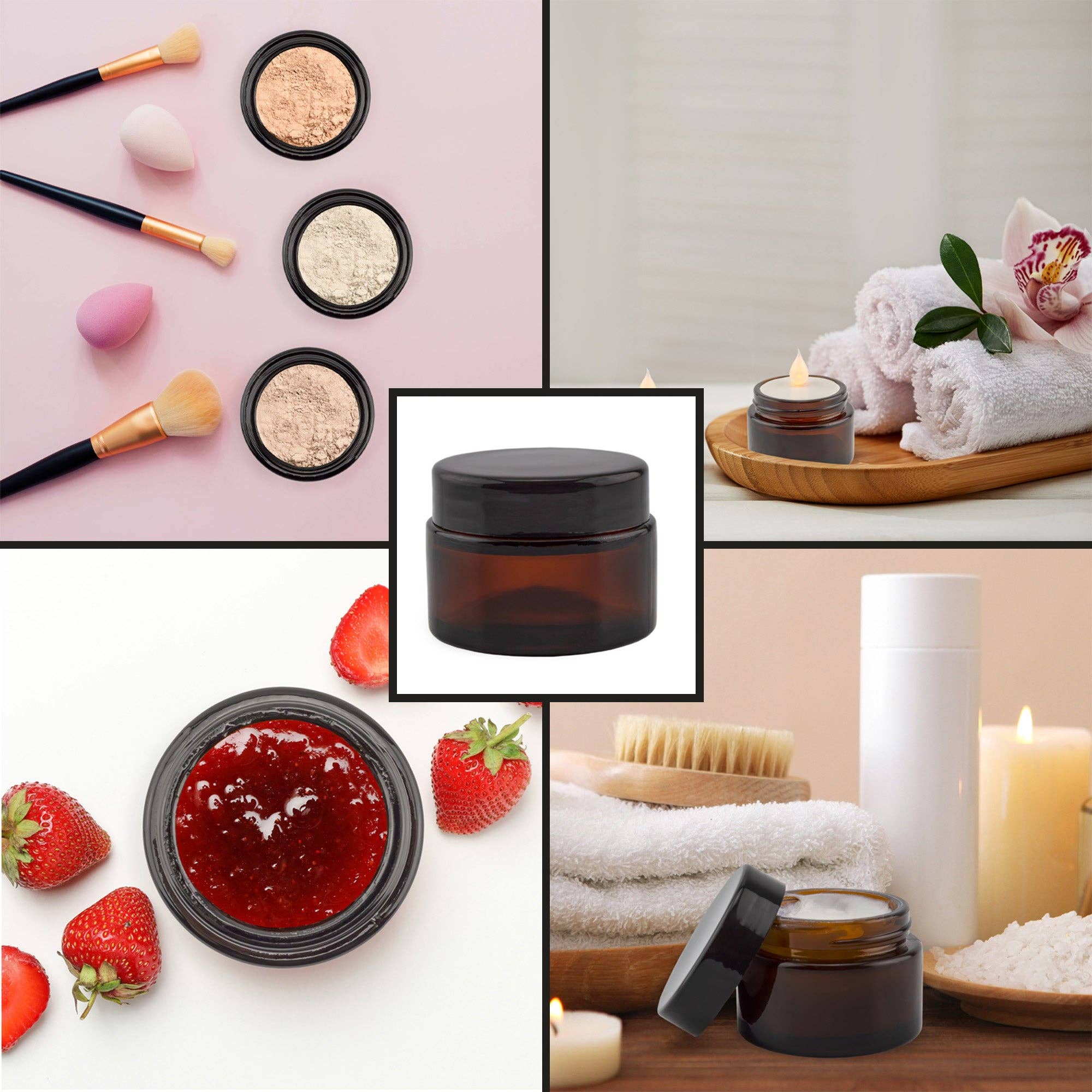 Kurated Korner - Vendita all'ingrosso Barattoli - Barattoli in vetro ambra da 30 ml (12 pezzi)1