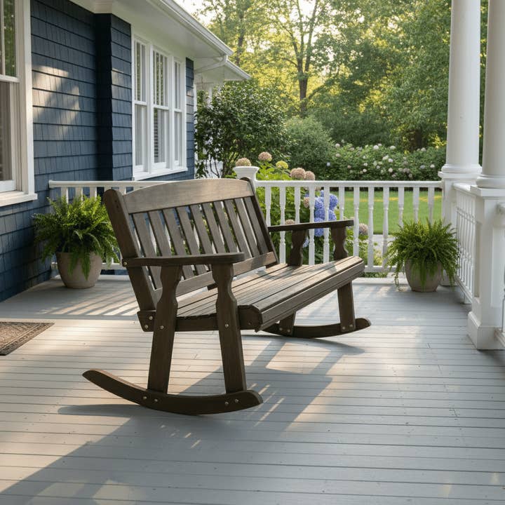 Amish Casual Heavy Duty 800 Lb Mission Treated Double Rocker for wholesale by The Porch Swing Company