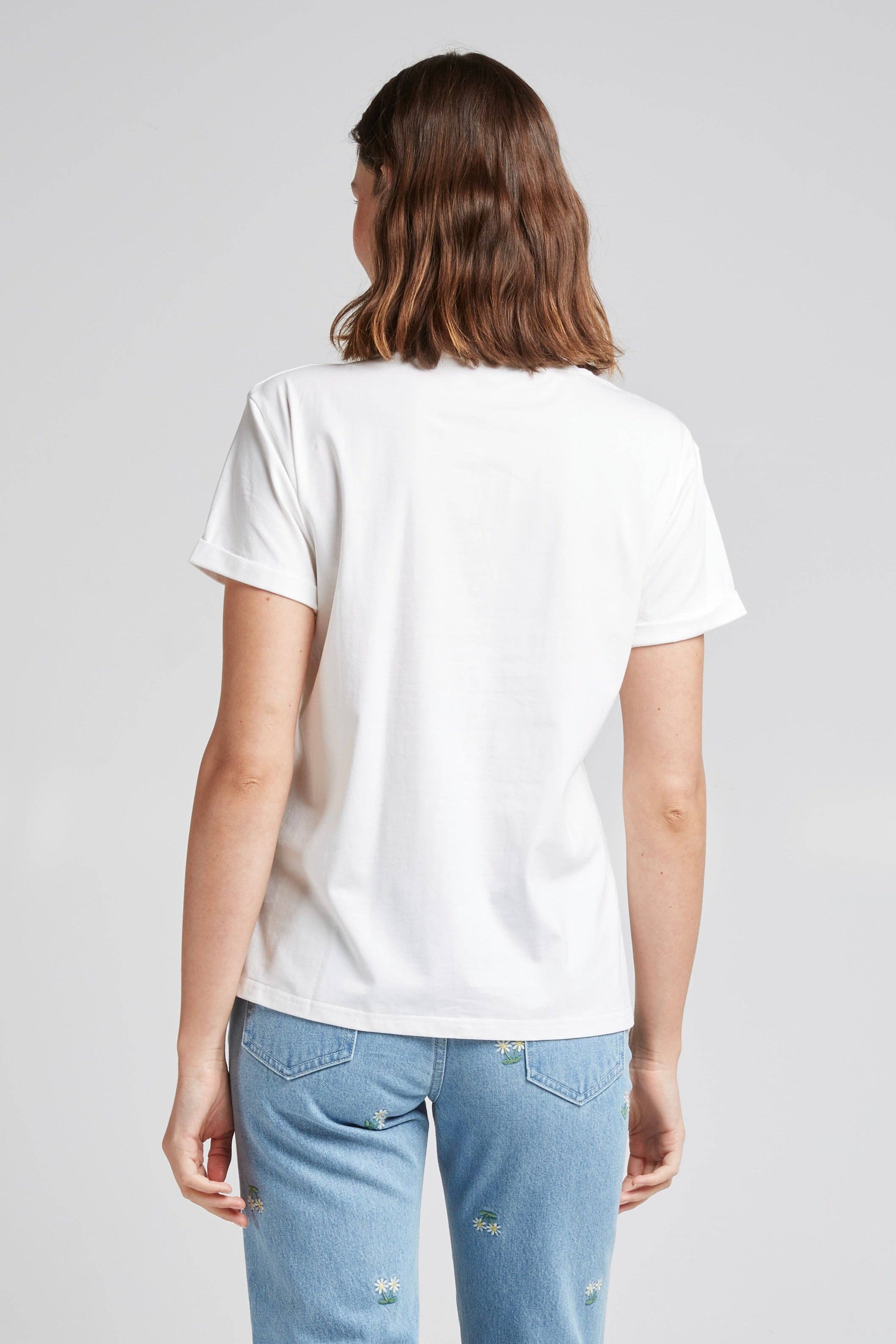 WHITE CAROLANN - Flocked T-shirt for wholesale on Faire6