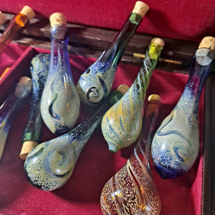 Sunshine Glass Gifts - Wholesale Wine Charm - Handblown Glass Bodice Chiller - Potion Bottle - Renaissance Faire Accessories - Bodice Bottle