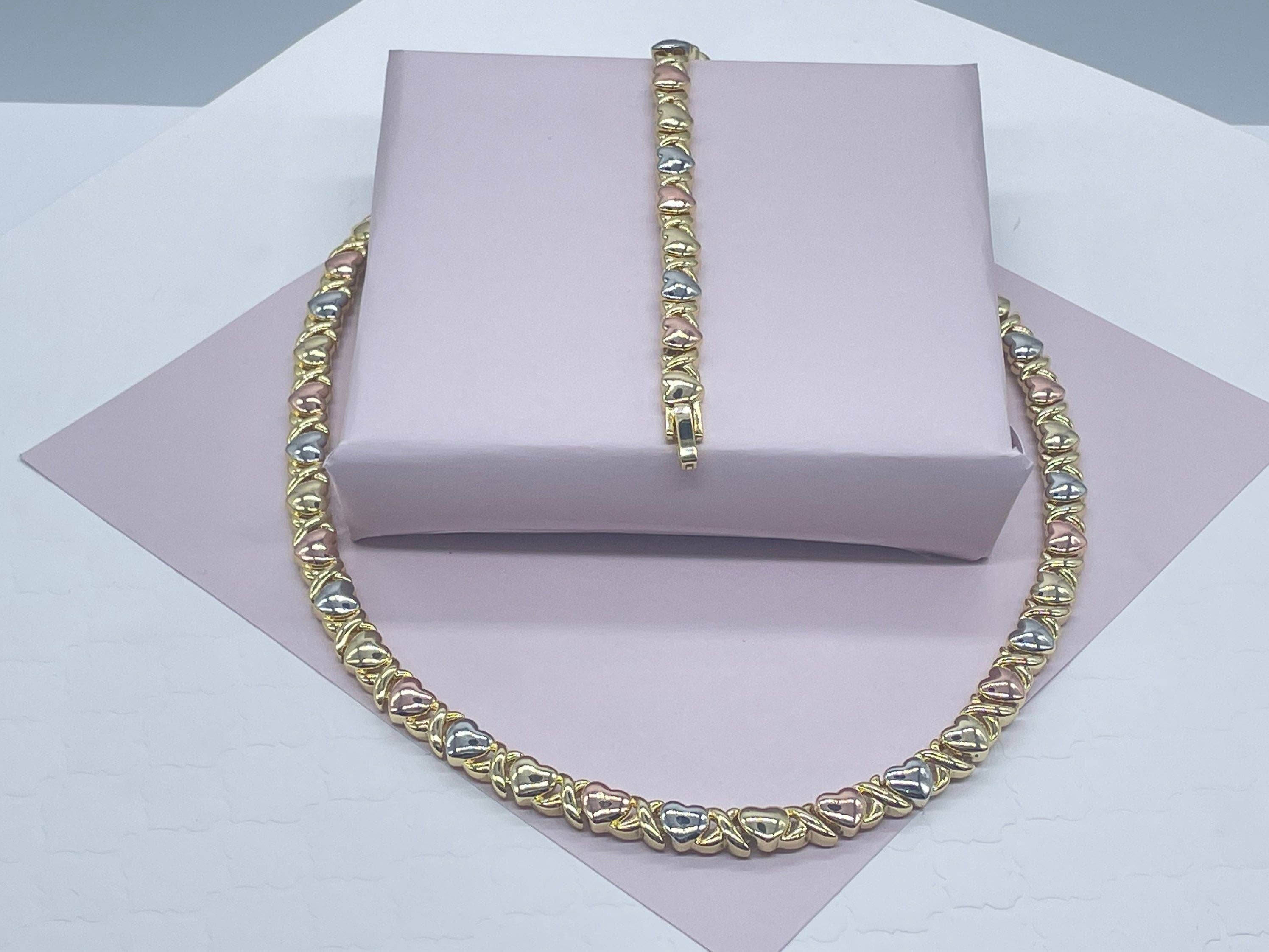 Milie - Wholesale Sieradenset - 18k GF Hart XOXO Armband en Ketting Set9