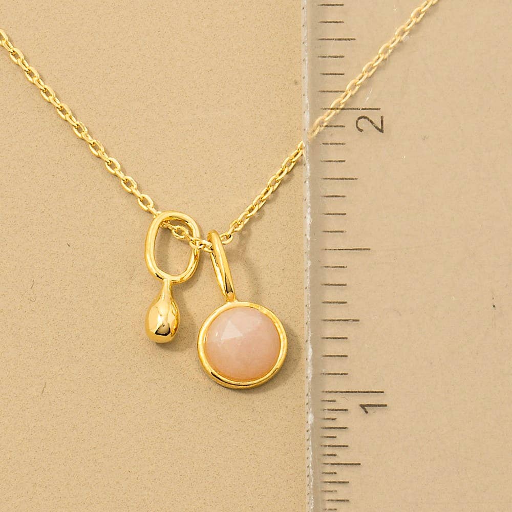 Fame Accessories - Venta al por mayor Collares con colgantes/abalorios - Collar con colgante de lágrima y mini gema bañada en oro2