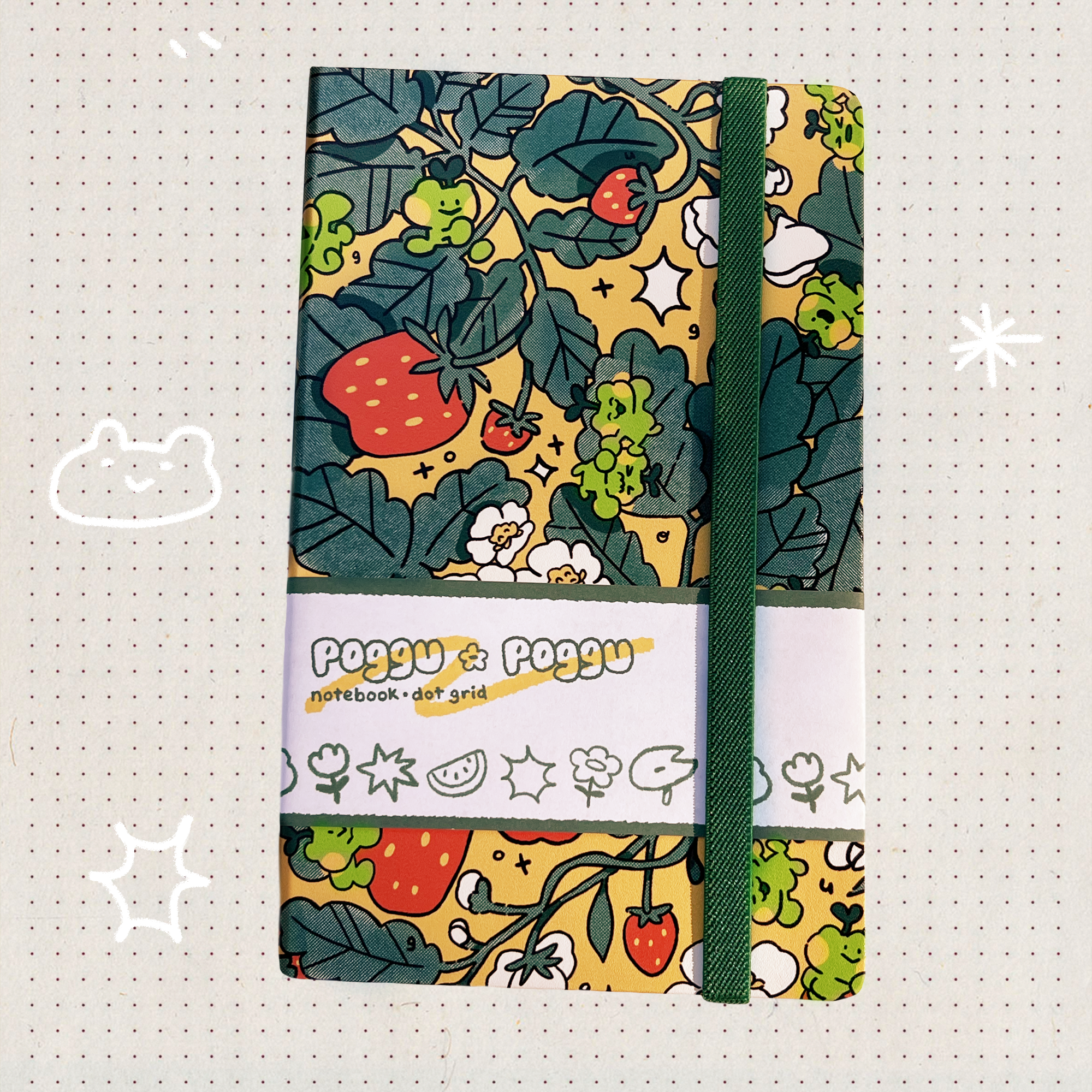 pogpals - Wholesale Notebook - Yellow Strawberry Notebook ✿ Dot Grid A54
