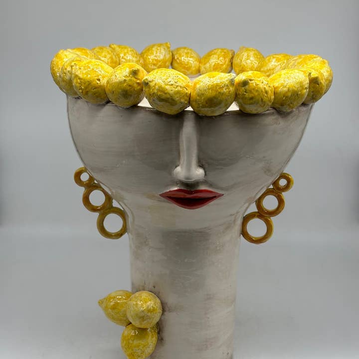 DD Ceramiche Siciliane - Wholesale Vase - Moorish Heads Citrus Ceramic Caltagirone cm H.35 L.28 Handmade3