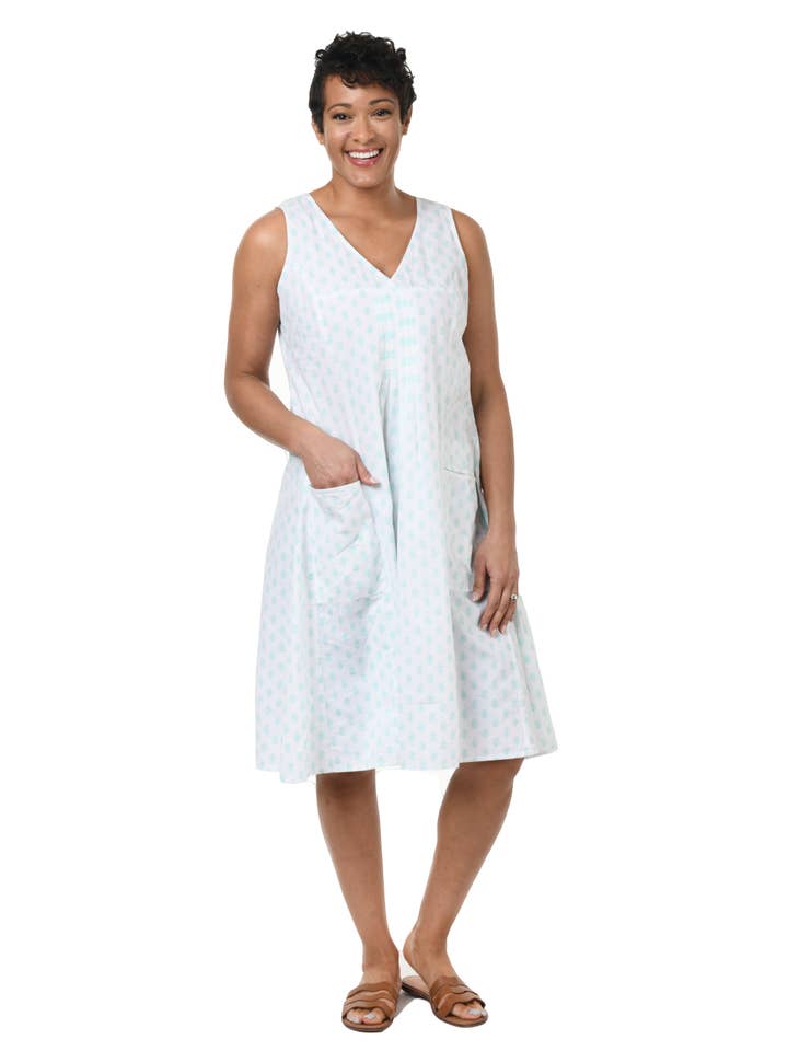 Tulip Clothing - Wholesale Dress - Women's - CV656 Poppie Dress in Aqua Leaf