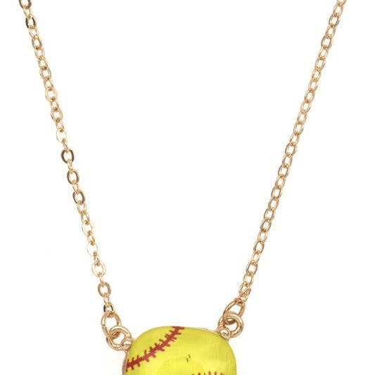 Yellow SOFTBALL PENDANT NECKLACE SET for wholesale on Faire