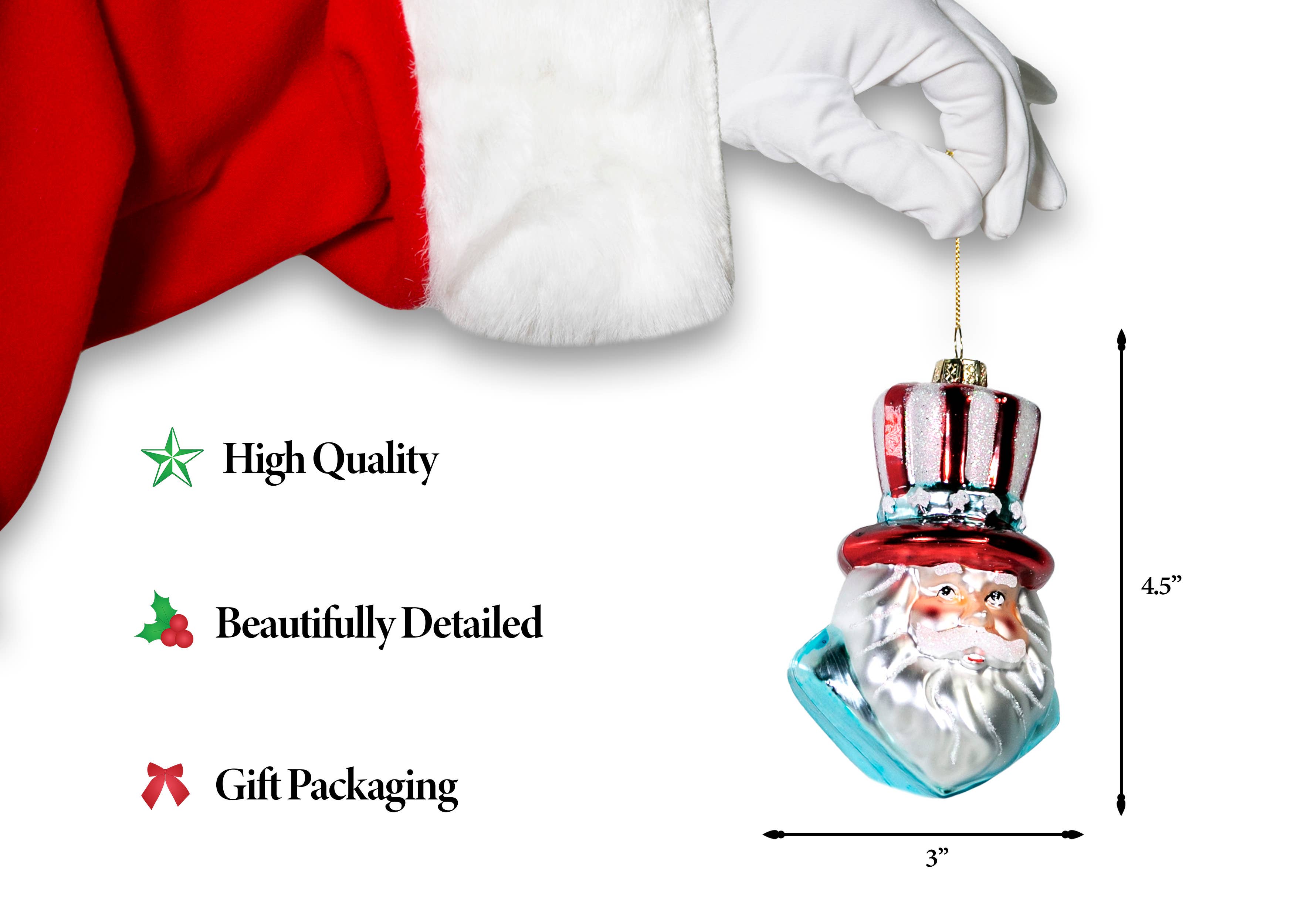 North Star Christmas – wholesale Prydnad – North Star Christmas | Patriotisk jultomtenglas prydnad1