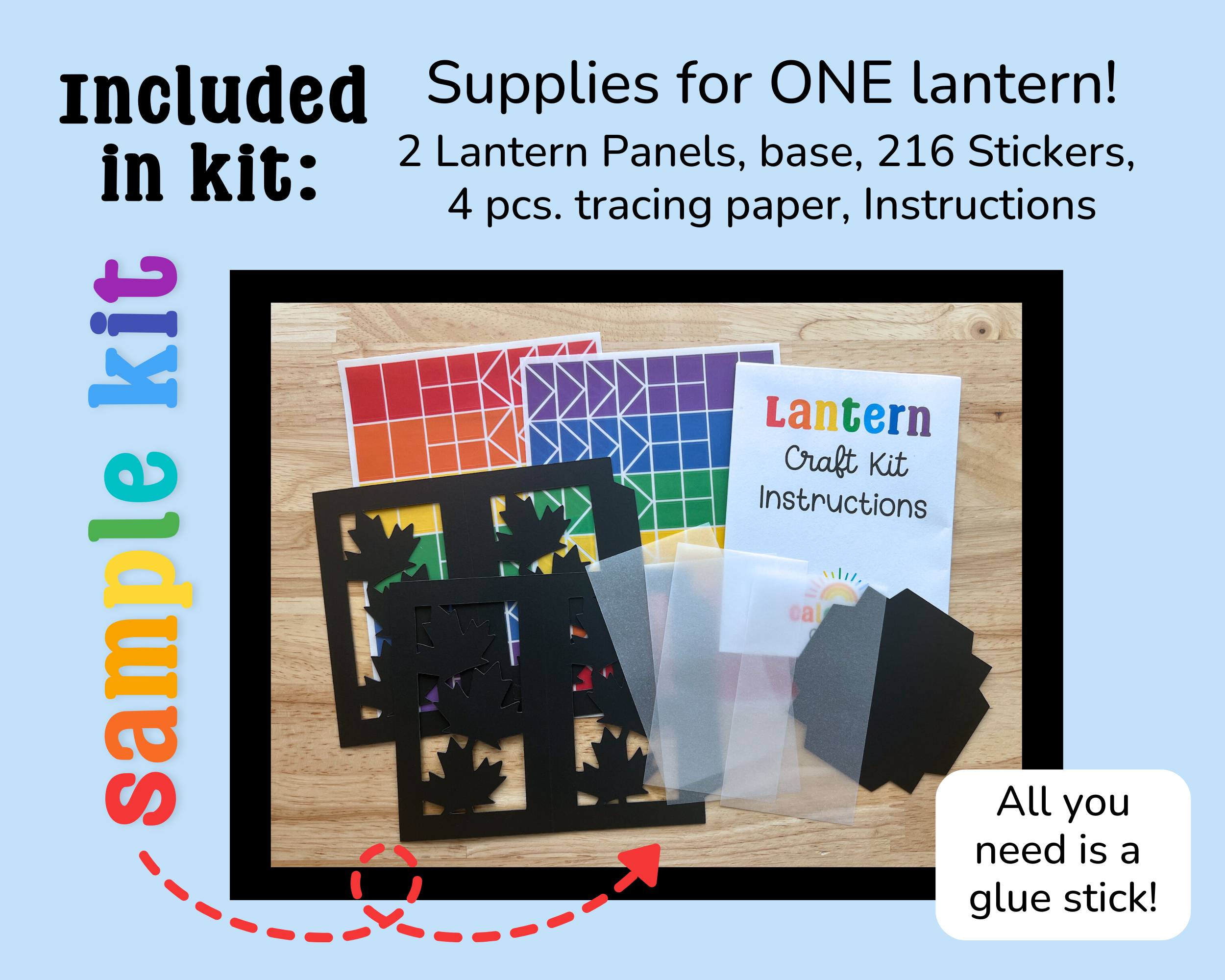Calenlou Crafts - Wholesale DIY Craft Kit - Kids - Fall Leaf Lantern Craft Kit for Kids4