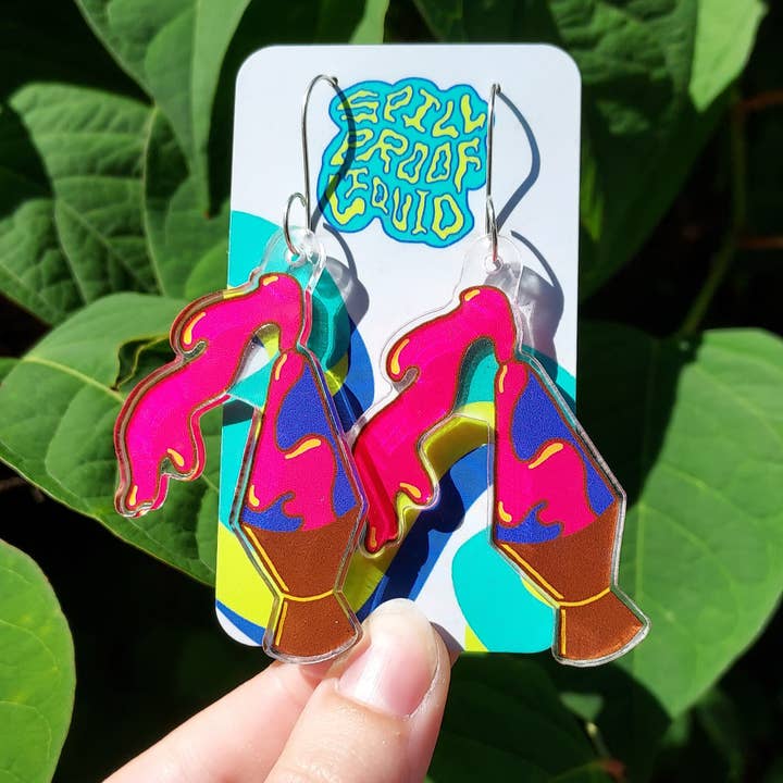 Lava Lamp Charm Earrings for wholesale by SpillProofLiquid