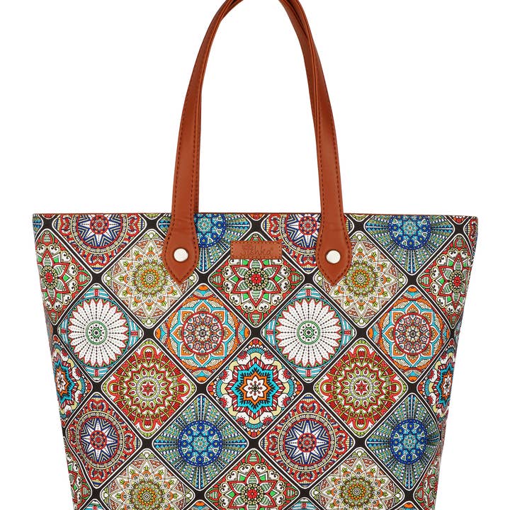 Printed Fabric Women's Shoulder Tote Bag, Top Handle Bag for wholesale by Sishka Ltd