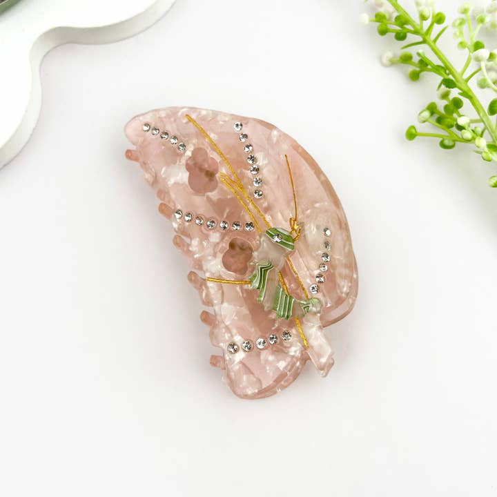 mildstyles – wholesale Hair clip – Women’s – Summer Cute Caterpillar Leaf Rhinestone Hair Claw Clip10