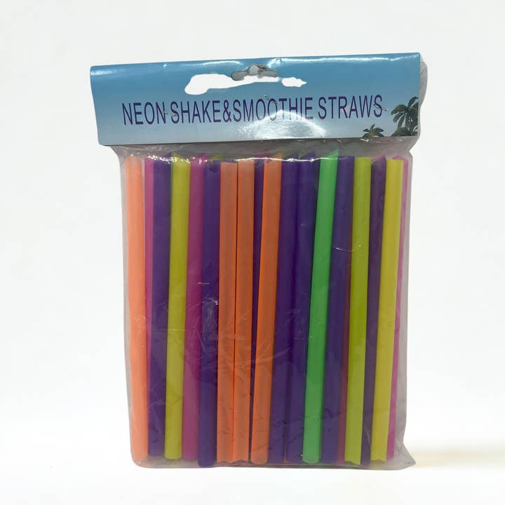 USA HomeMax - Wholesale Drinking Straw - 50pc Jumbo Straws Neon Mix Color0