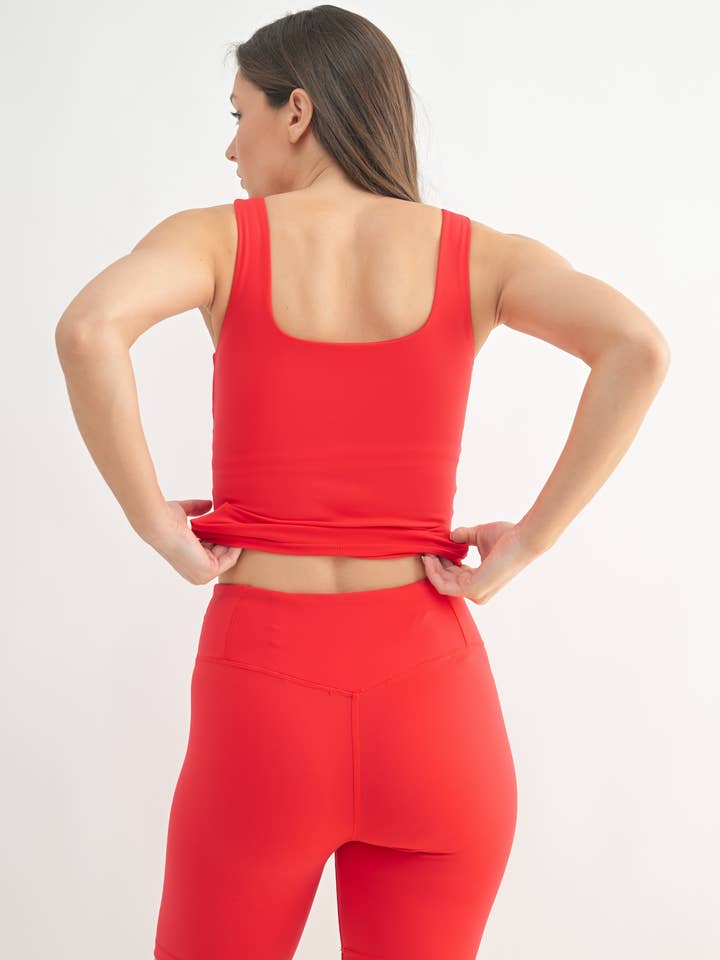 Mono B - Wholesale Athletic Top - Women's - Lycra-Blend Square Neck Active Tank