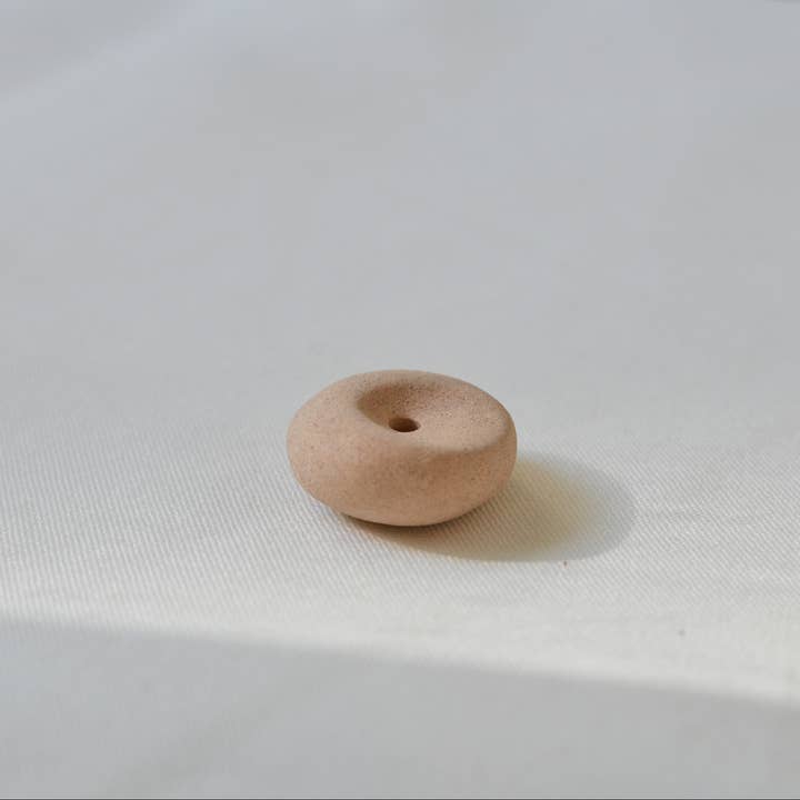 Cedar and Myrrh - Wholesale Incense Holder - Mini Beige Ceramic Pebble Incense Holder