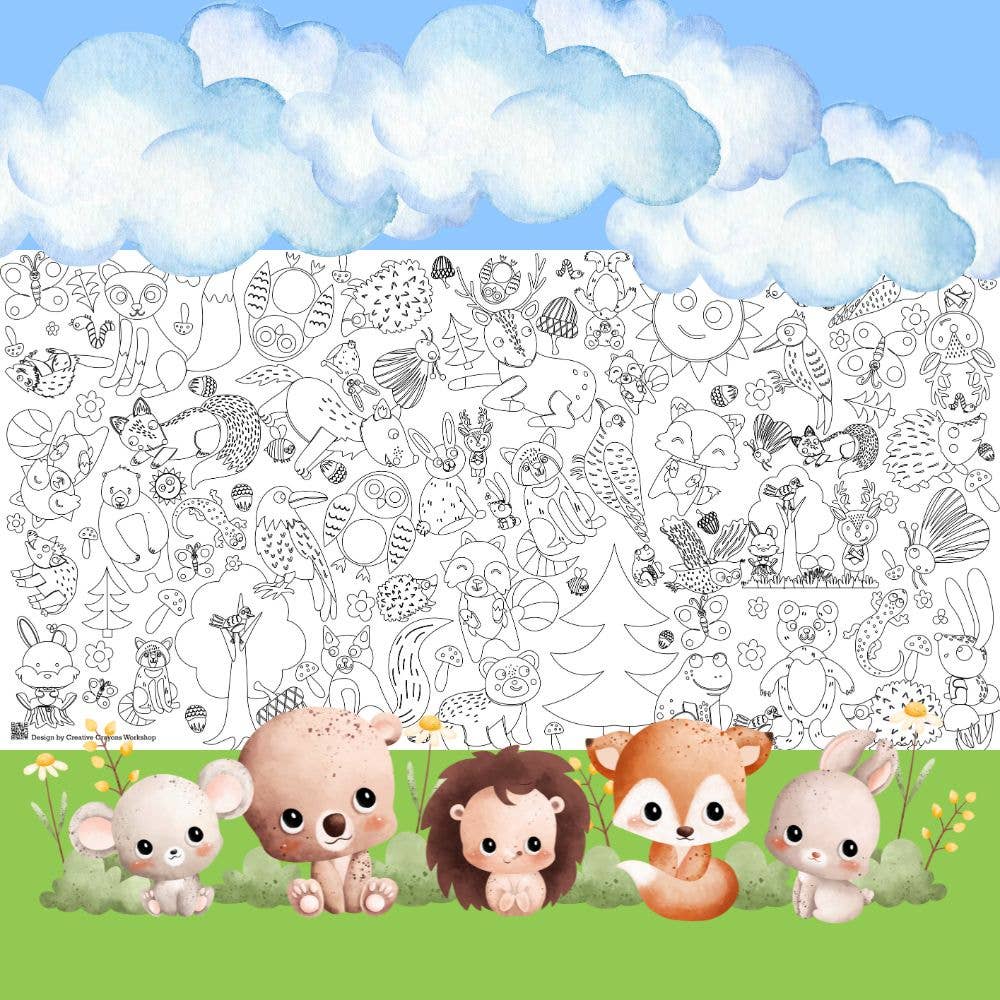 Creative Crayons Workshop - Wholesale Coloring Tablecloth - Kids & Baby - Woodland Animals Coloring Tablecloth3