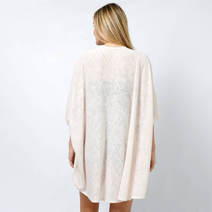 Sensibling Corp. - Wholesale Kimono - Women's - Textured Jersey Relaxed Fit Kimono Poncho10