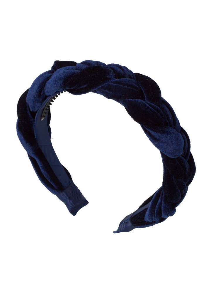 Coronation Day Headband - Navy Velvet for wholesale by Project 6 NY Kids