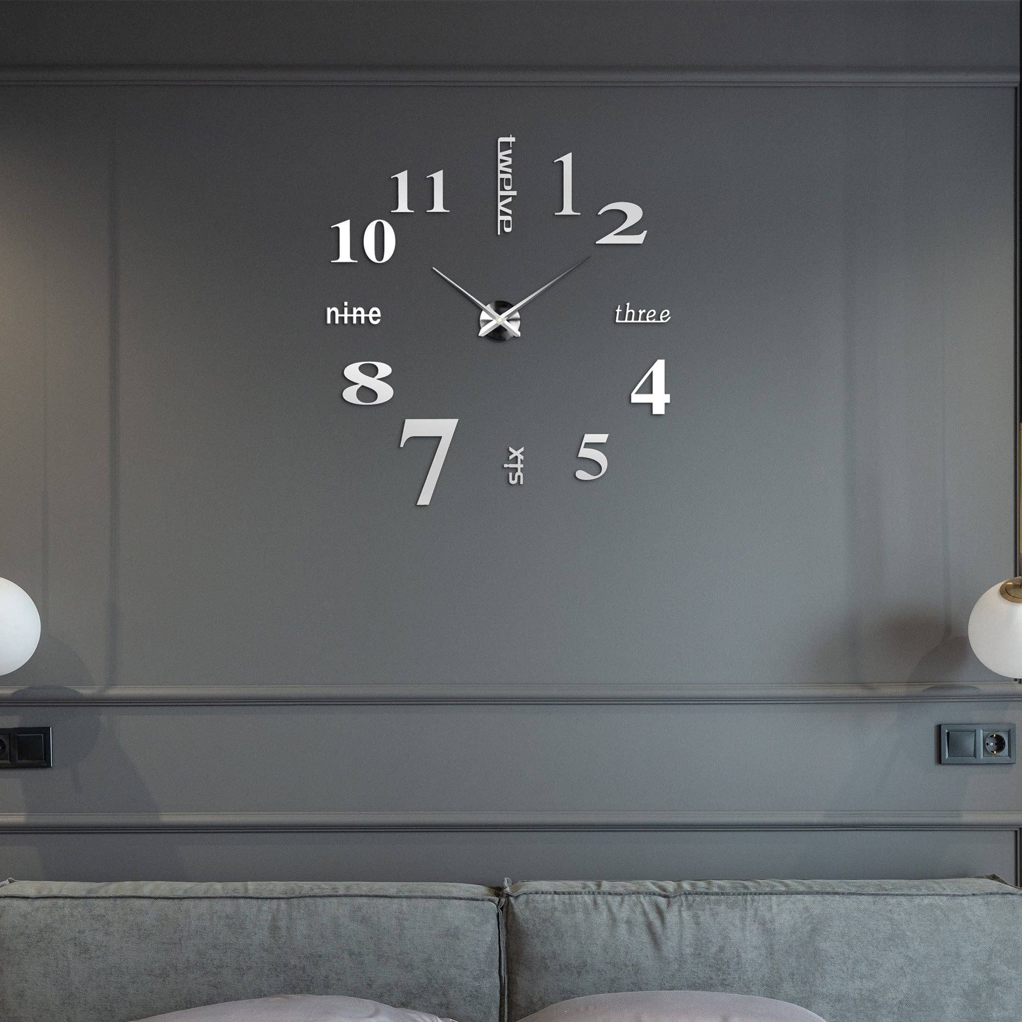 Ledsone – wholesale Wall clock – Unusual Large Wall Clocks 3D Sticker large Number the Clocks Frameless~54074