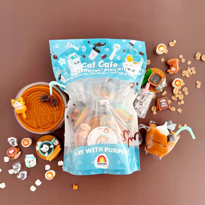Earth Grown KidDoughs (KidDoughs by EGKD) - Wholesale Putty/Slime - Kids - Cat Cafe KidDough Play Kit