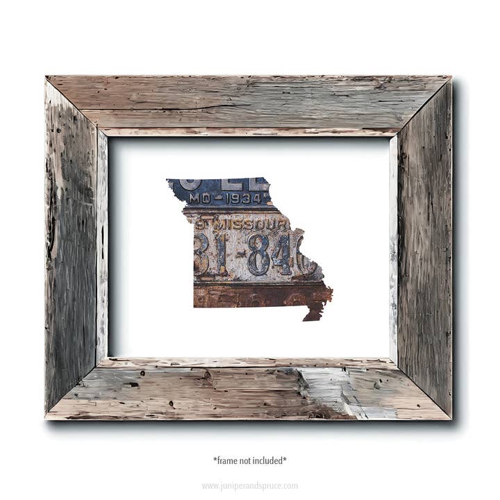 Impression de plaque d'immatriculation vintage du Missouri pour la maison pour la vente par Juniper & Spruce