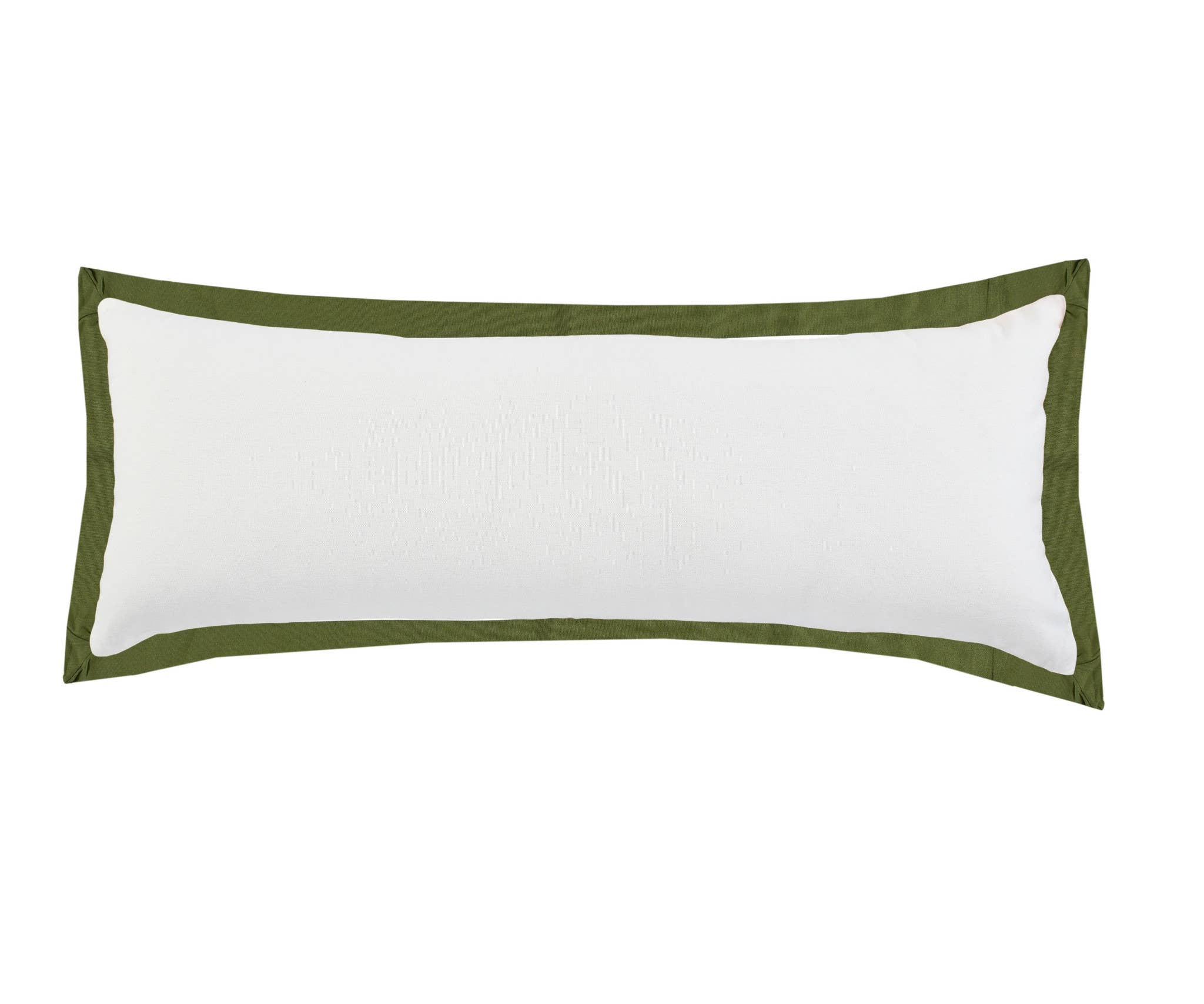 HomeRoots - Wholesale Lumbar Pillow - 14" X 36" White And Moss Green Geometric Zippered Pillow0