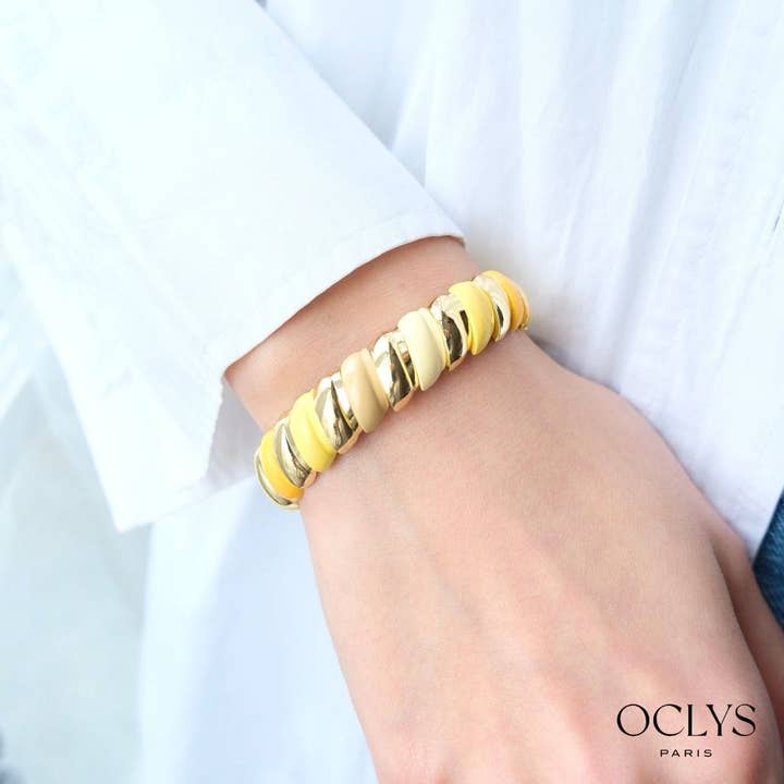 Gekleurd gedraaid geëmailleerd armband Naomi voor wholesale door Oclys