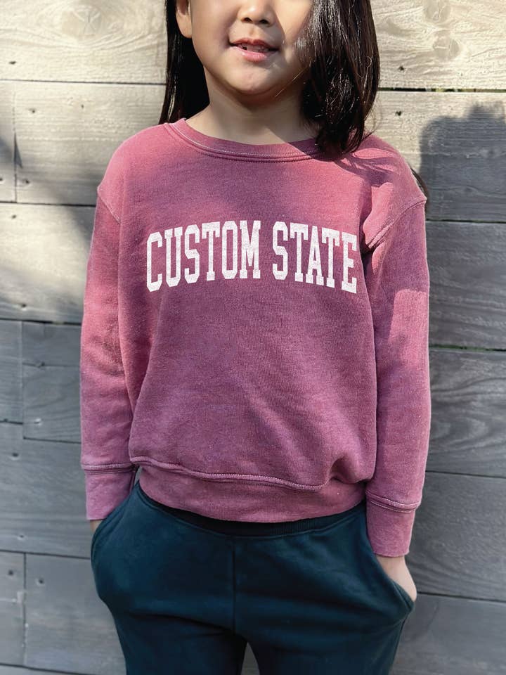 OAT COLLECTIVE - Wholesale Sweatshirt - Kids - CUSTOM STATE Toddler Mineral Graphic Sweatshirt