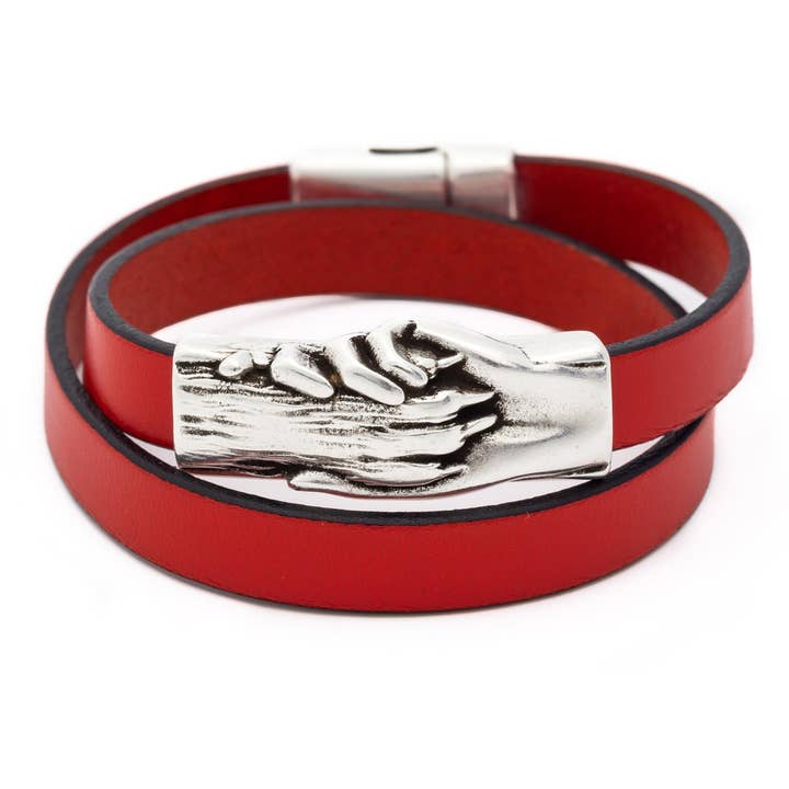 Dog's Paw Flat Leather Wrap Bracelet Hand & Paw Project™ for wholesale by Hand and Paw Project