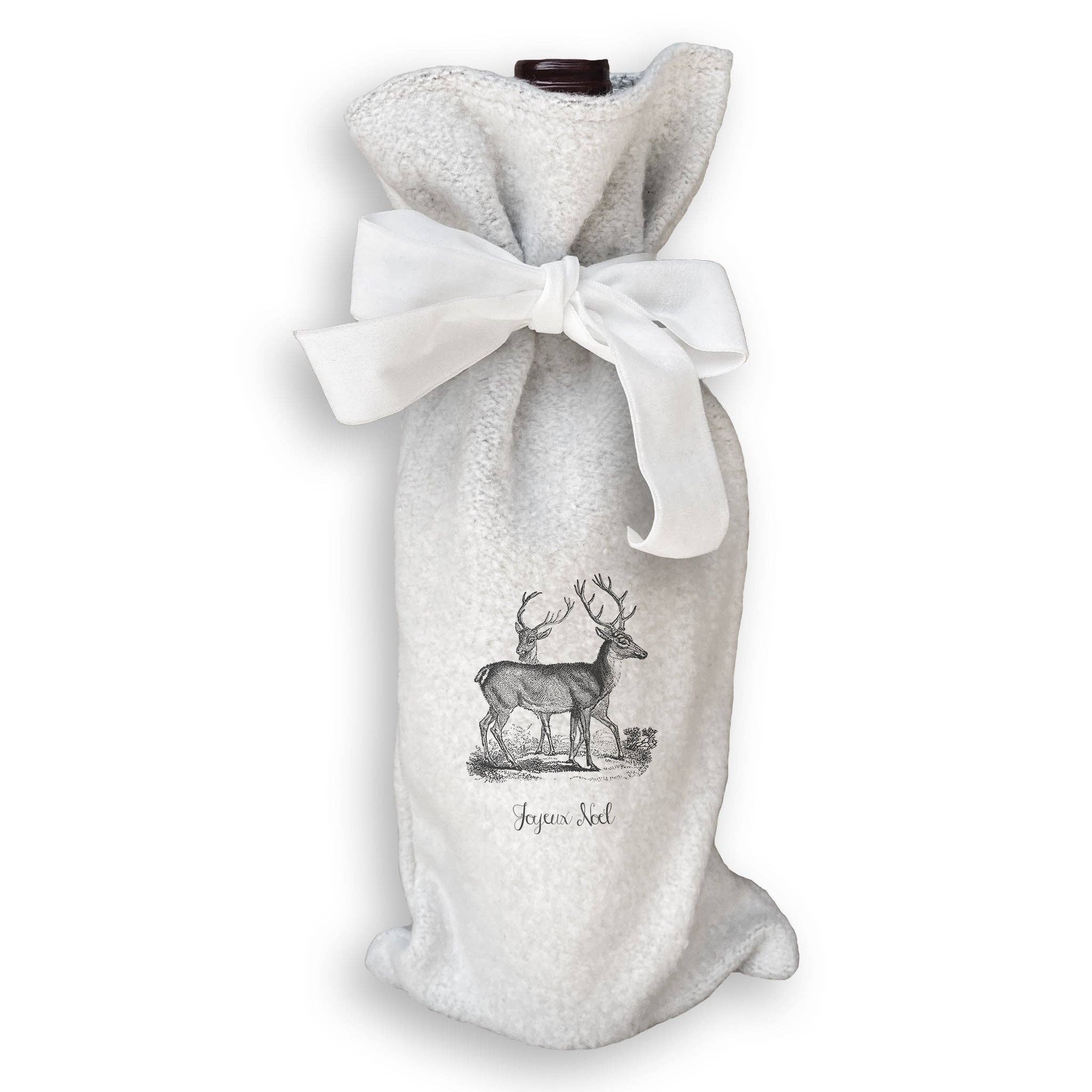 French Graffiti - Wholesale Theedoek - Grijs vintage hert met Joyeux Noel17